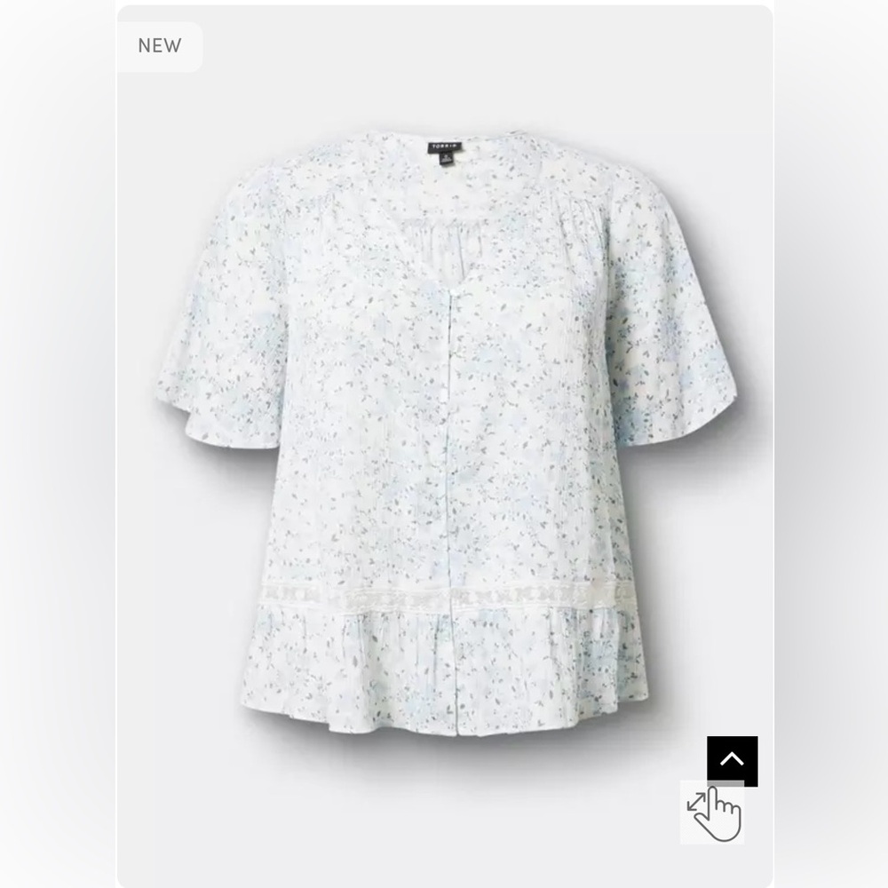 Torrid Gauze Swiss Dot V-Neck Blouse - Picture 7 of 10